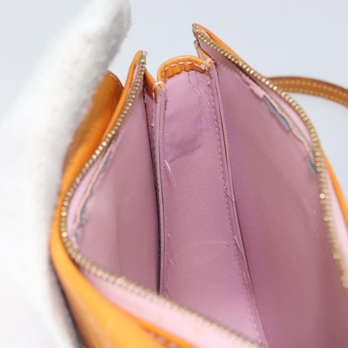 LOUIS VUITTON Monogram Vernis Motto Pouch Marshmallow Pink M91312 LV Auth 159089