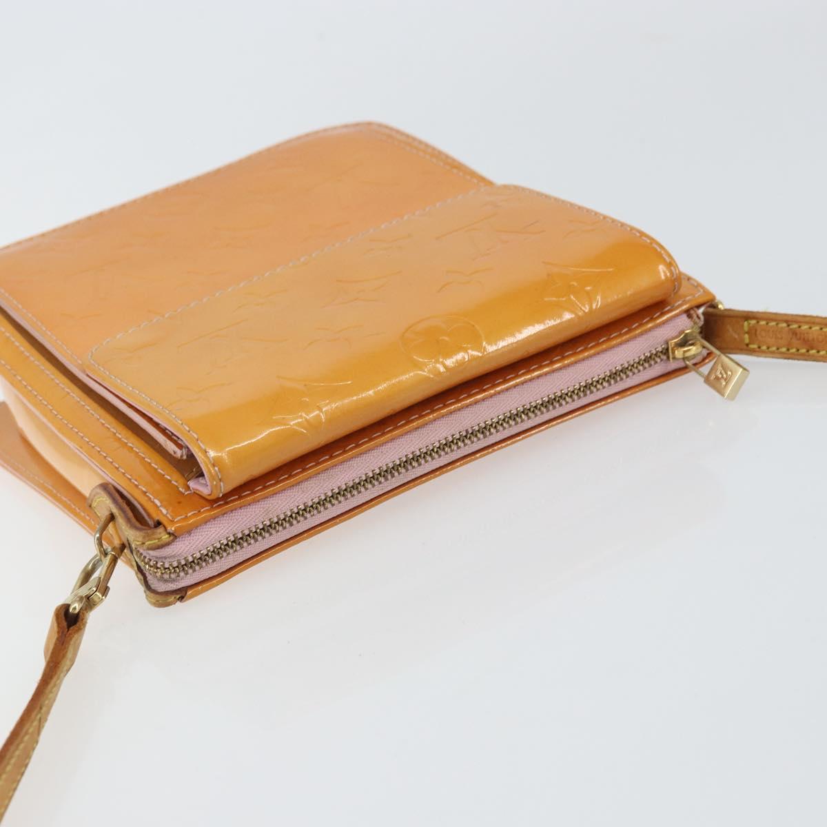 LOUIS VUITTON Monogram Vernis Motto Pouch Marshmallow Pink M91312 LV Auth 159089