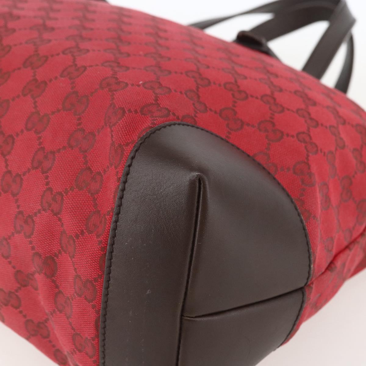 GUCCI GG Canvas Tote Bag Gold Red 308928 Auth 159092