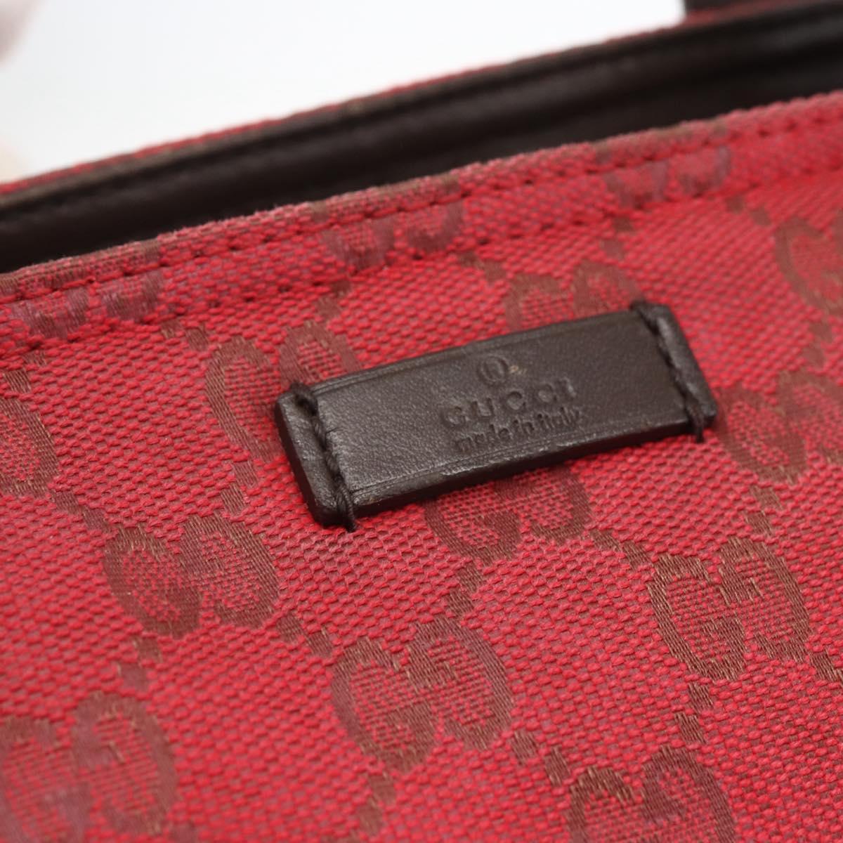 GUCCI GG Canvas Tote Bag Gold Red 308928 Auth 159092