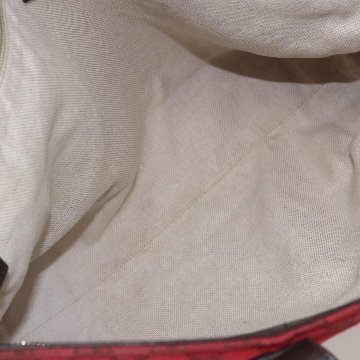 GUCCI GG Canvas Tote Bag Gold Red 308928 Auth 159092