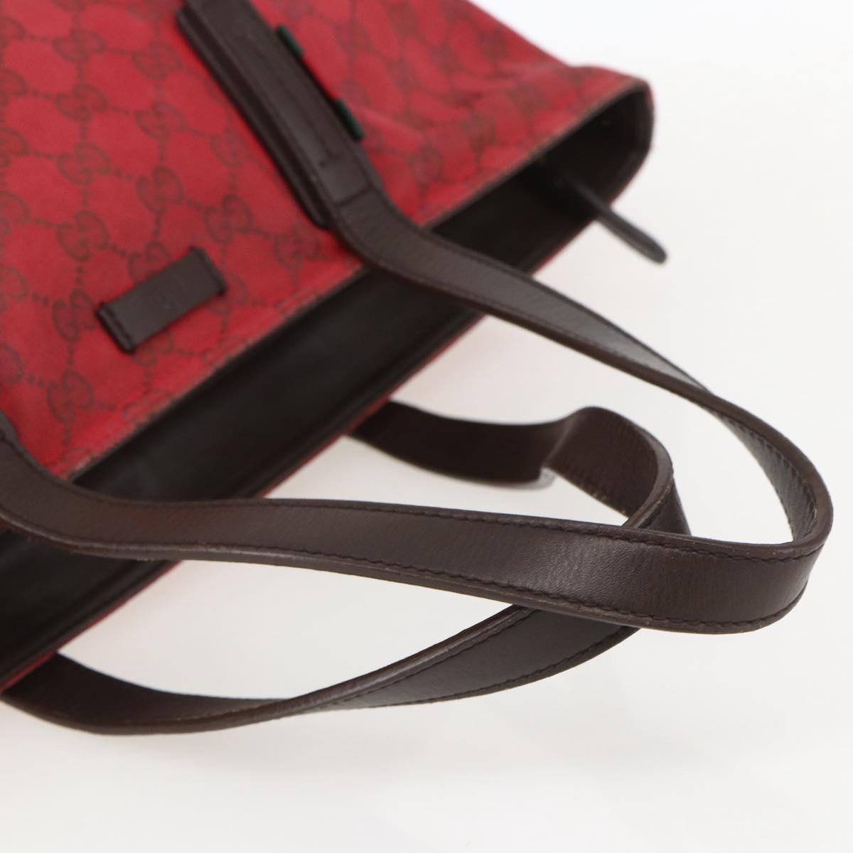 GUCCI GG Canvas Tote Bag Gold Red 308928 Auth 159092