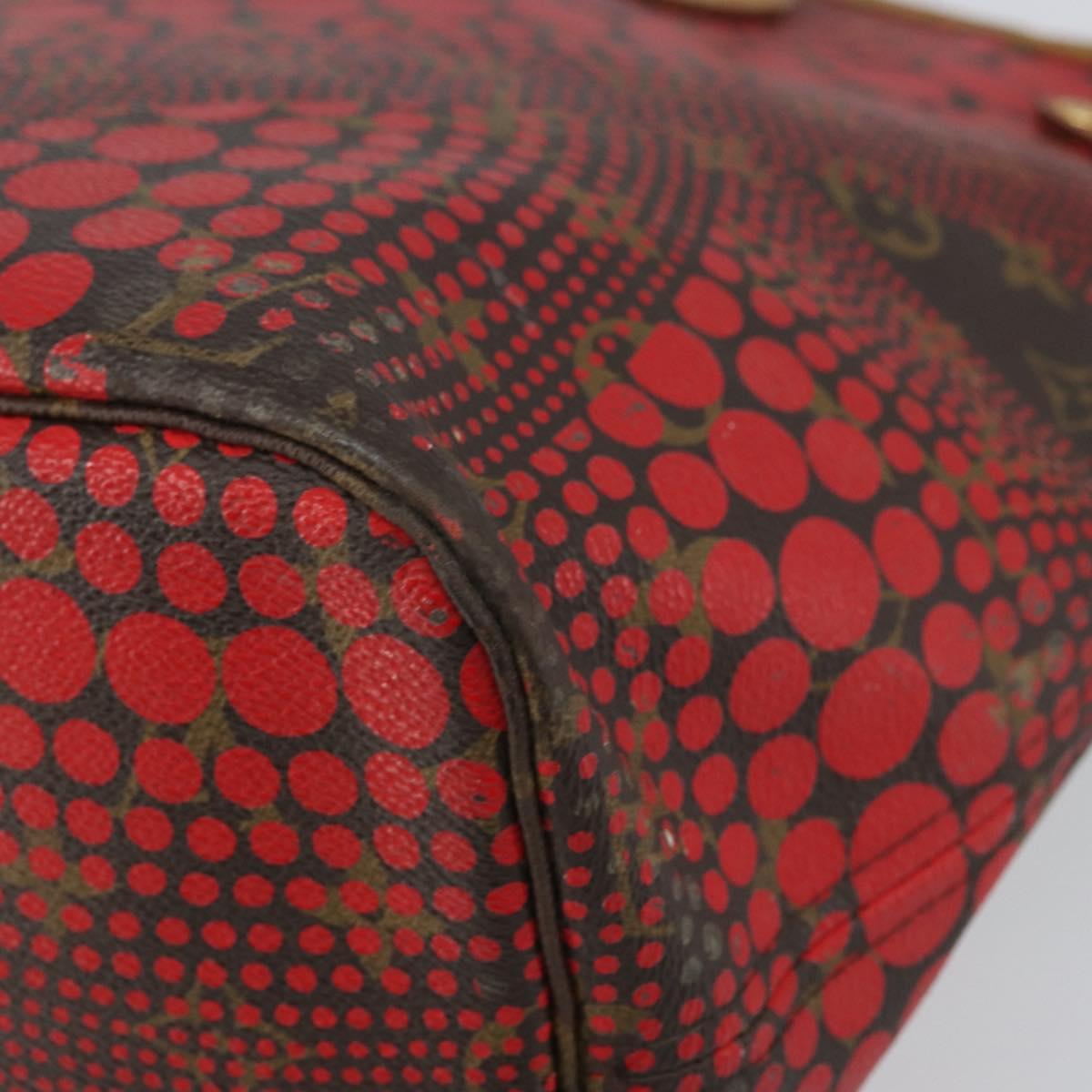 LOUIS VUITTON Monogram Yayoi Kusama Neverfull MM Tote Bag Red M40686 Auth 159093