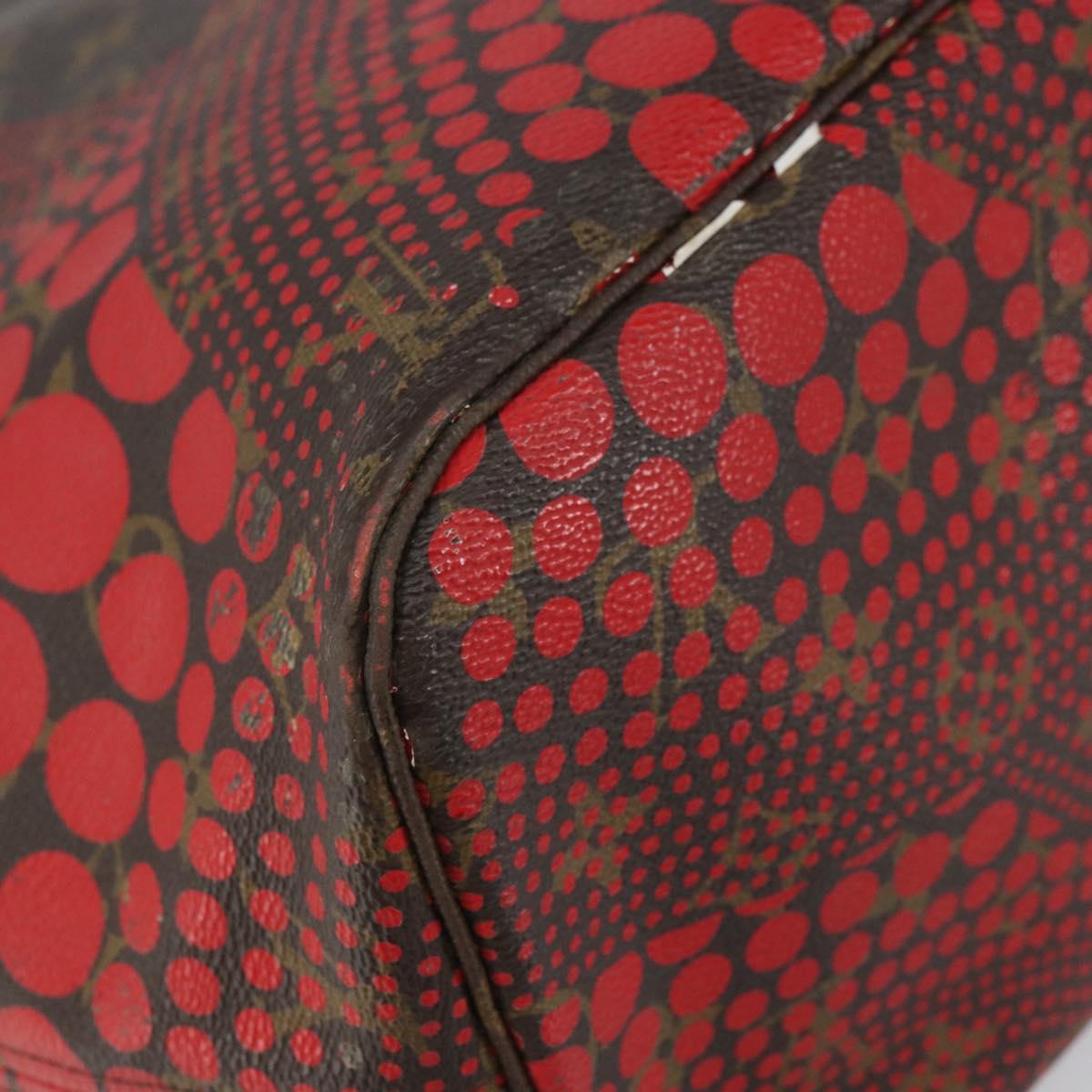 LOUIS VUITTON Monogram Yayoi Kusama Neverfull MM Tote Bag Red M40686 Auth 159093