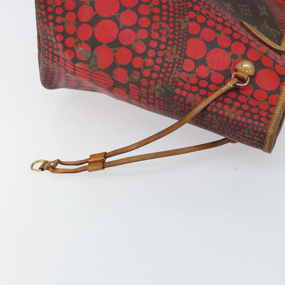 LOUIS VUITTON Monogram Yayoi Kusama Neverfull MM Tote Bag Red M40686 Auth 159093
