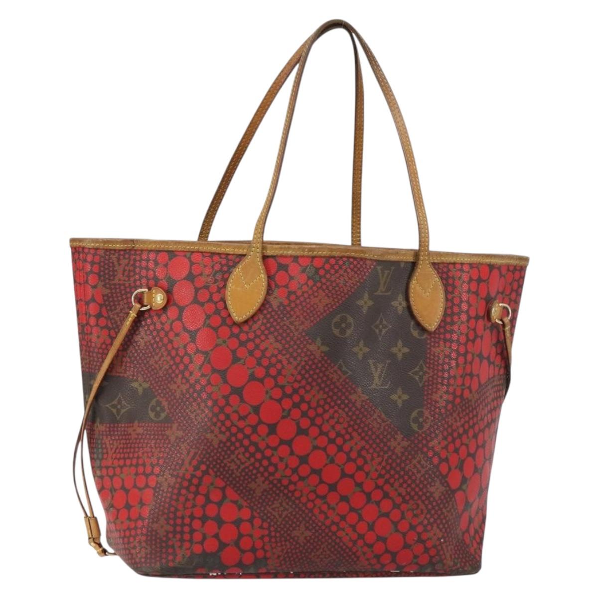 LOUIS VUITTON Monogram Yayoi Kusama Neverfull MM Tote Bag Red M40686 Auth 159093