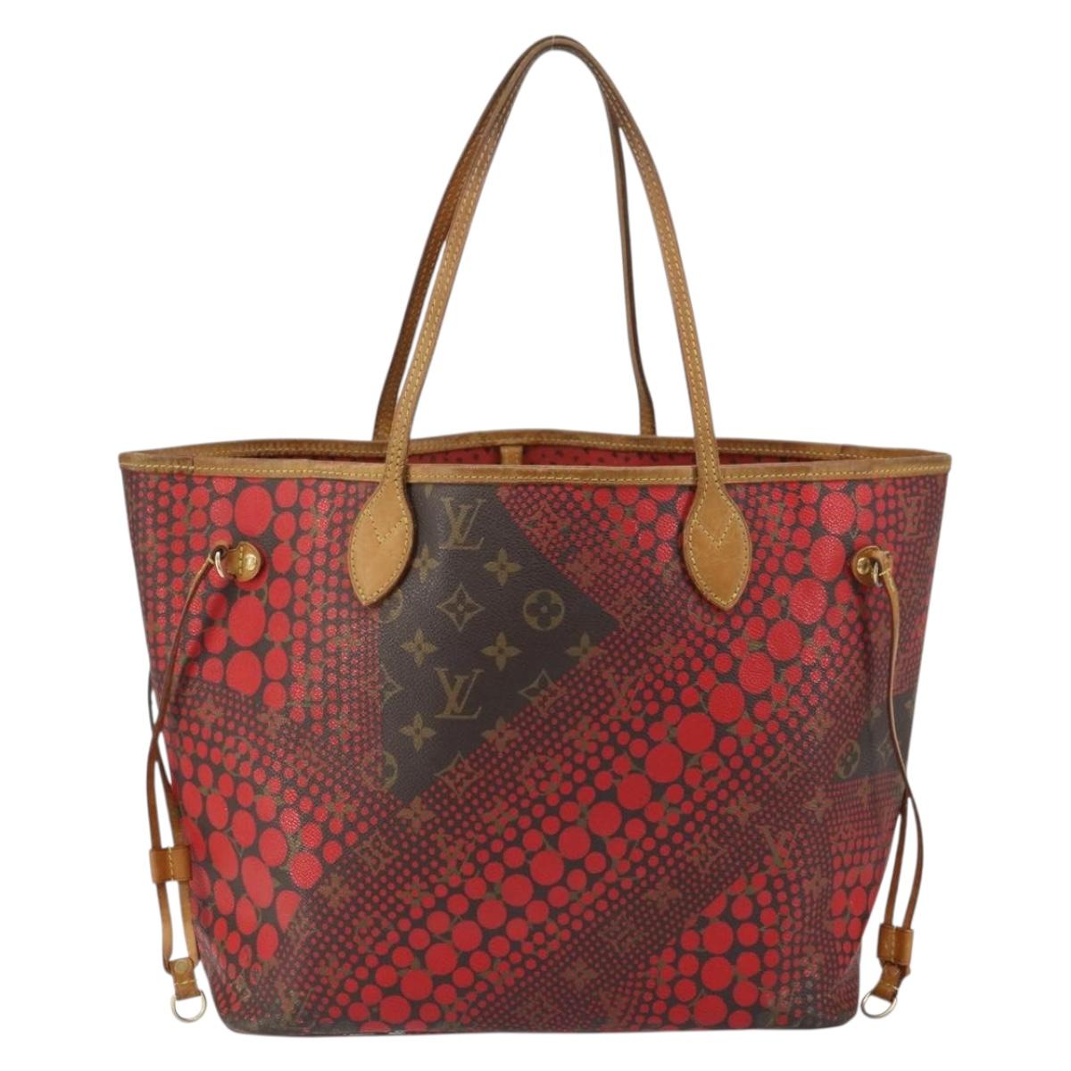 LOUIS VUITTON Monogram Yayoi Kusama Neverfull MM Tote Bag Red M40686 Auth 159093