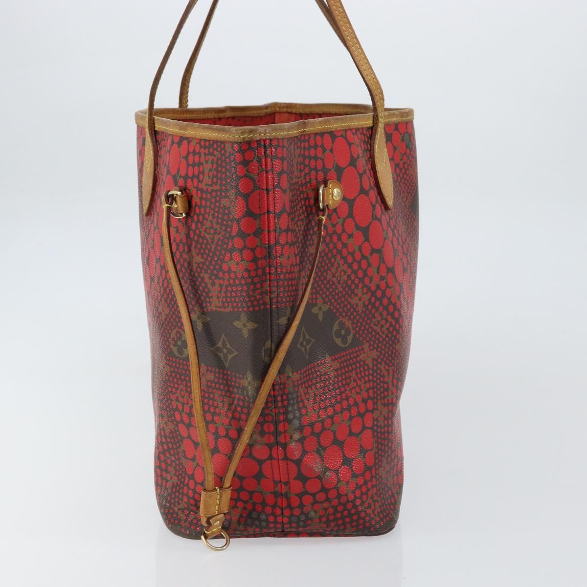 LOUIS VUITTON Monogram Yayoi Kusama Neverfull MM Tote Bag Red M40686 Auth 159093