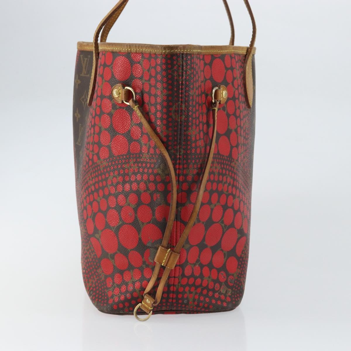 LOUIS VUITTON Monogram Yayoi Kusama Neverfull MM Tote Bag Red M40686 Auth 159093