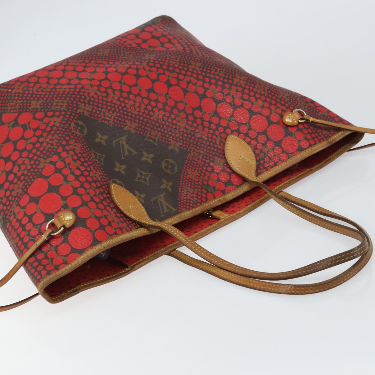 LOUIS VUITTON Monogram Yayoi Kusama Neverfull MM Tote Bag Red M40686 Auth 159093