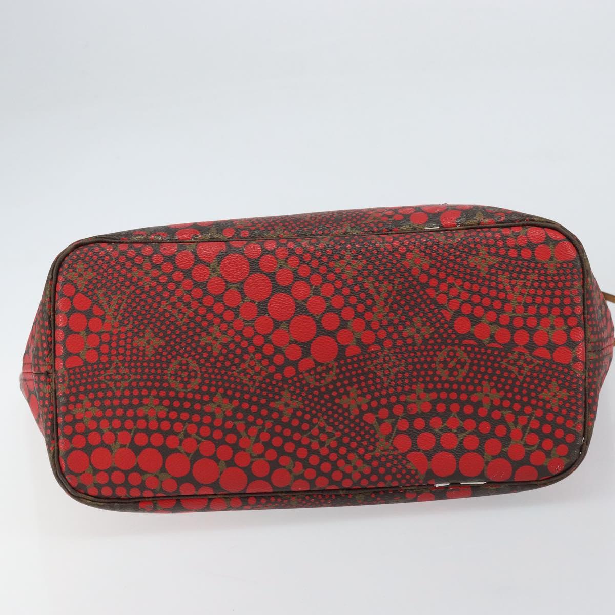 LOUIS VUITTON Monogram Yayoi Kusama Neverfull MM Tote Bag Red M40686 Auth 159093