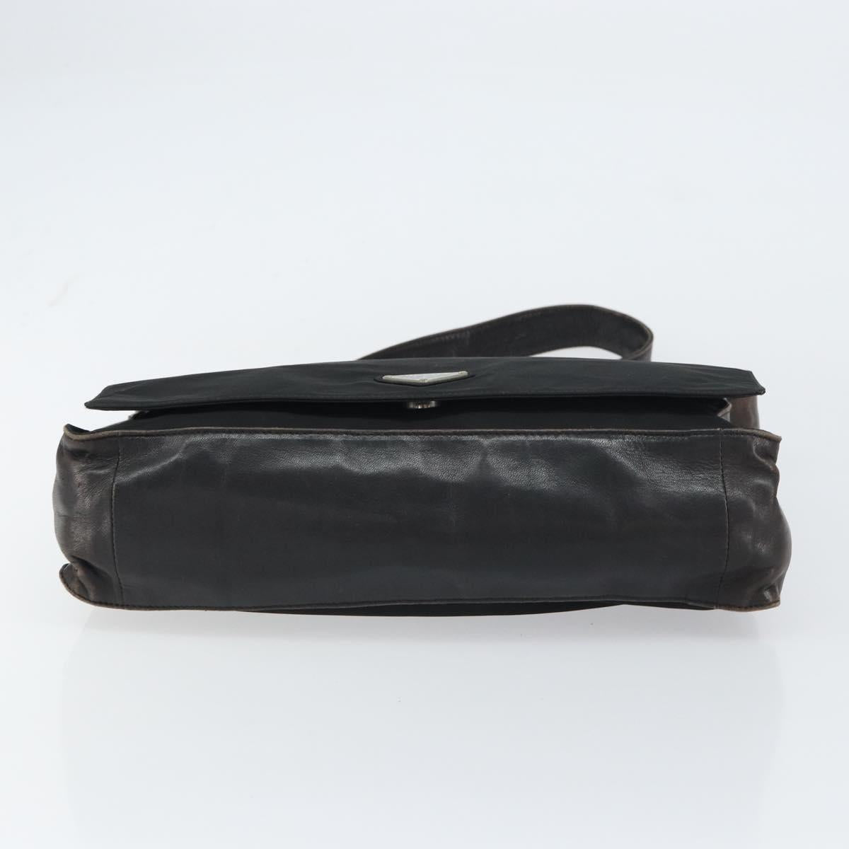PRADA Shoulder Bag Nylon Black Silver Auth 159132