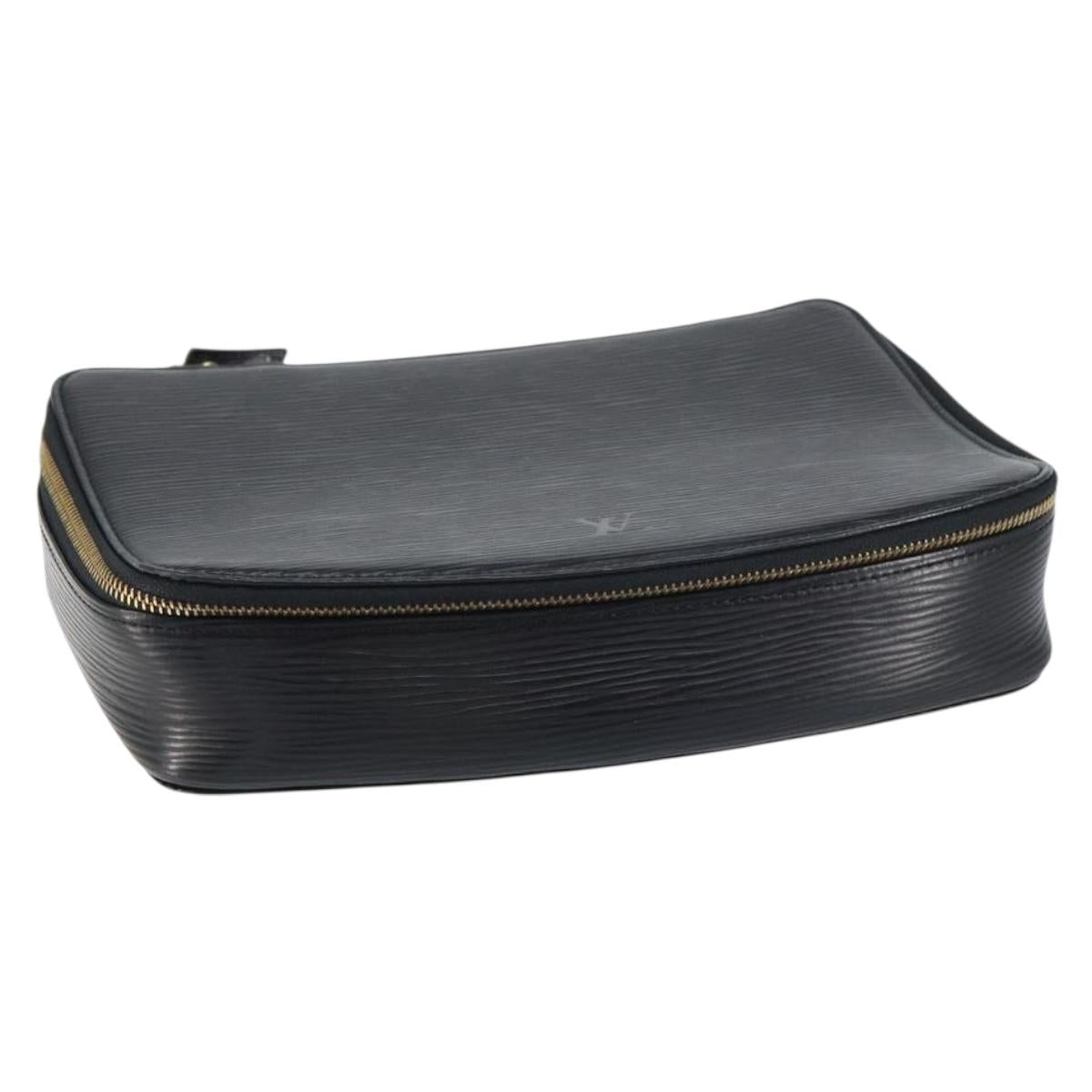 LOUIS VUITTON Epi Posh Monte Carlo Jewelry Box Black M48362 LV Auth 159142