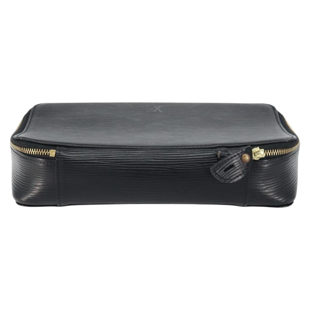 LOUIS VUITTON Epi Posh Monte Carlo Jewelry Box Black M48362 LV Auth 159142