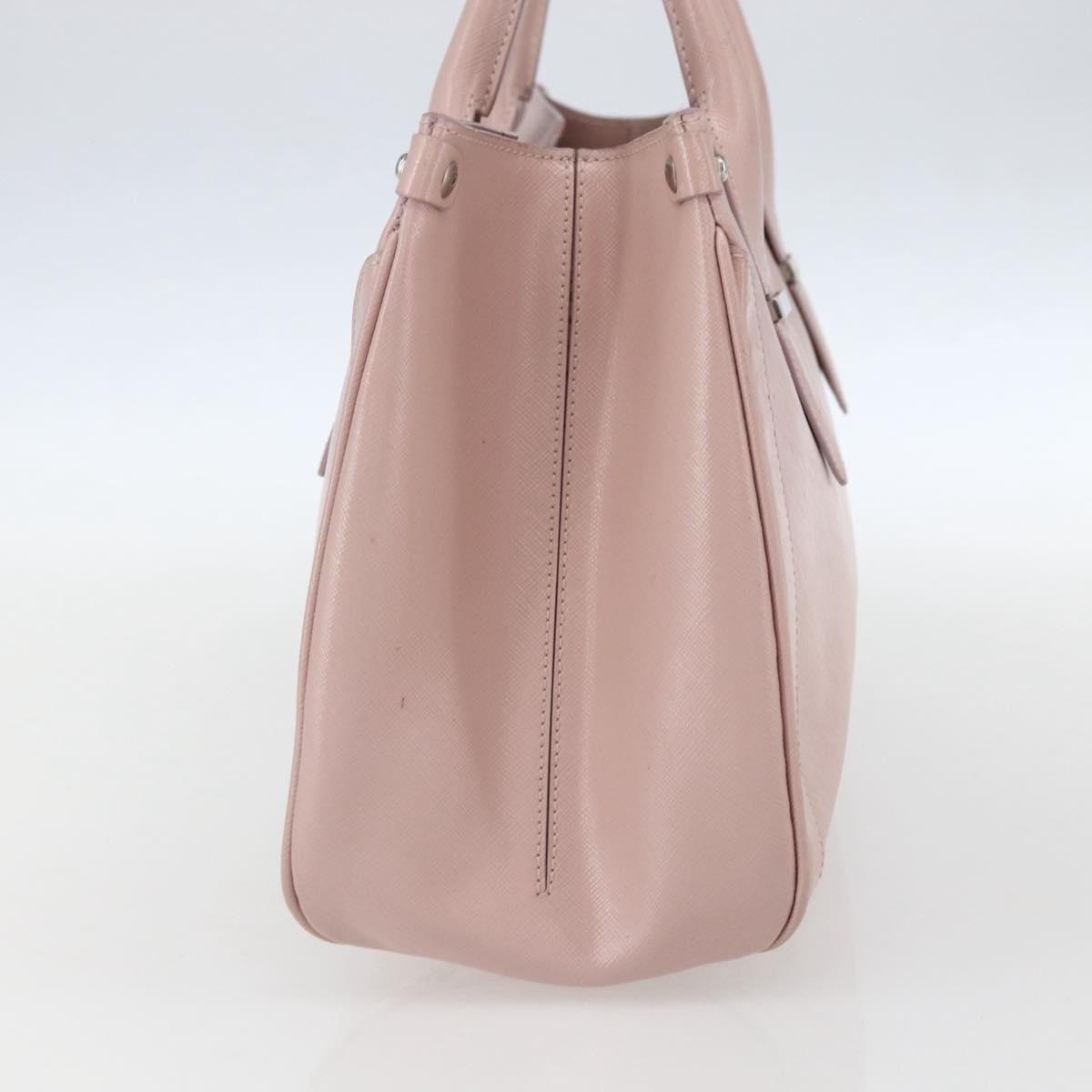 Salvatore Ferragamo Gancini Hand Bag Leather Pink Silver Auth 159143