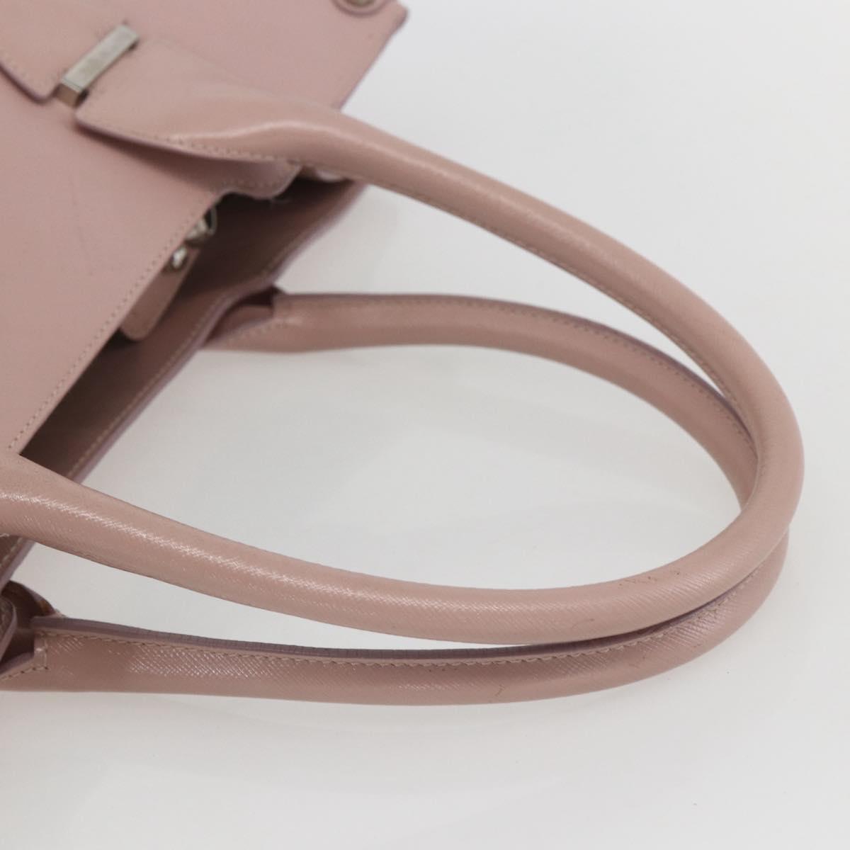 Salvatore Ferragamo Gancini Hand Bag Leather Pink Silver Auth 159143