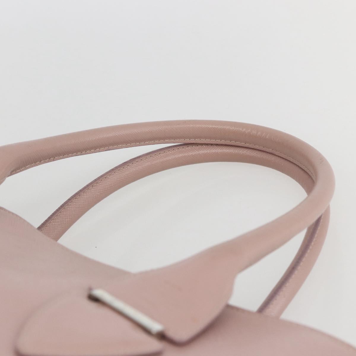 Salvatore Ferragamo Gancini Hand Bag Leather Pink Silver Auth 159143