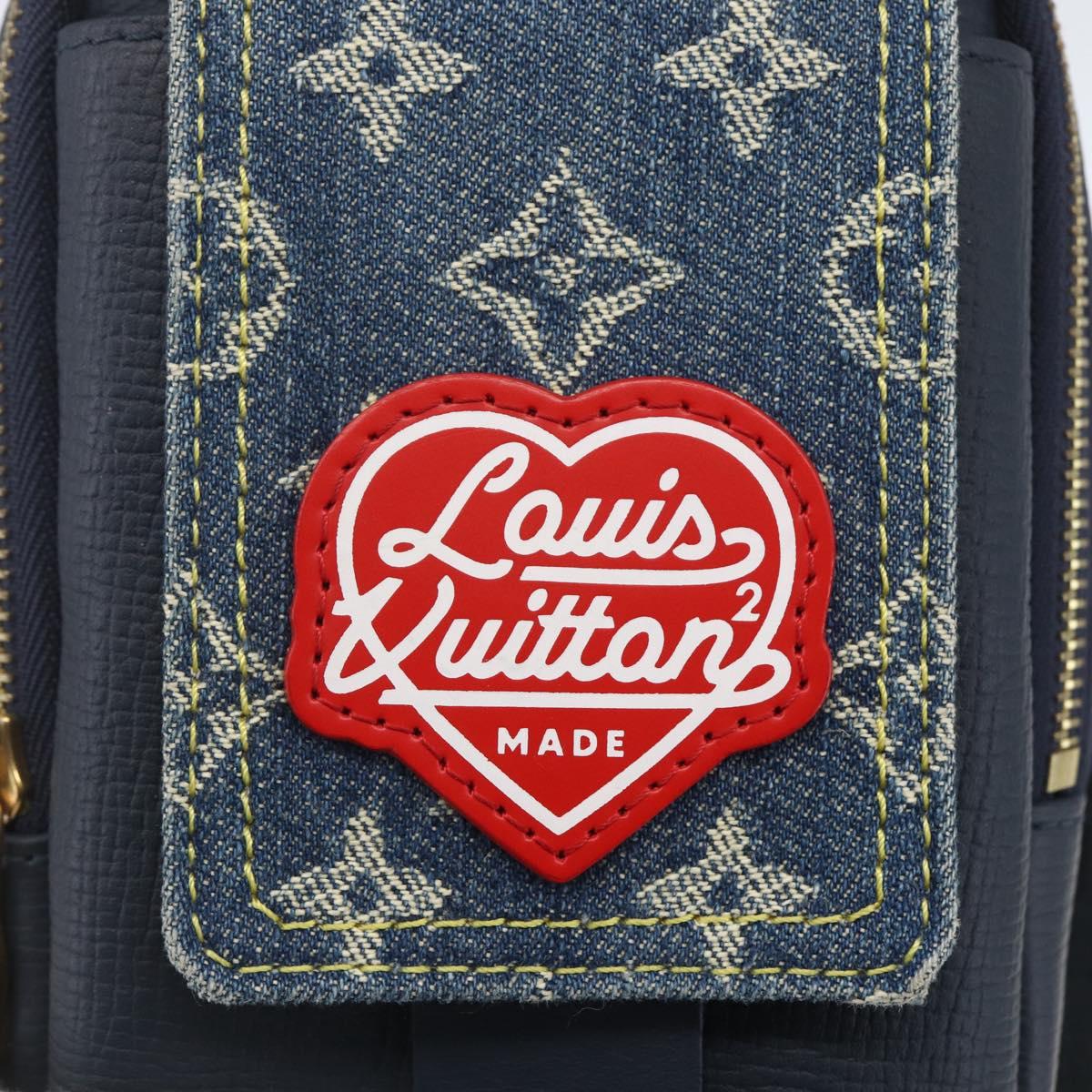 LOUIS VUITTON LV Squared Double Phone Pouch Blue M81060 LV Auth 159145SAM