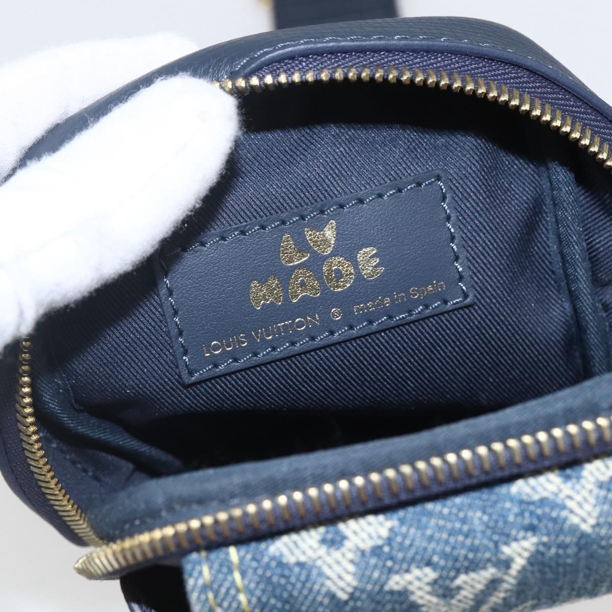 LOUIS VUITTON LV Squared Double Phone Pouch Blue M81060 LV Auth 159145SAM