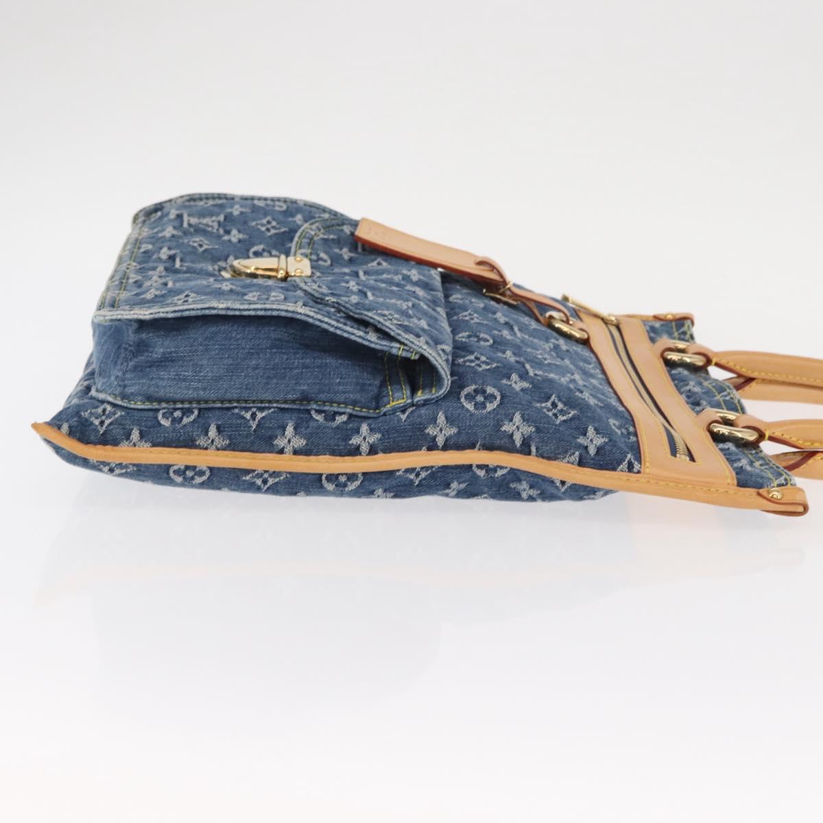 LOUIS VUITTON Monogram Denim Flat Shopper Tote Bag Blue M95018 LV Auth 159149SM
