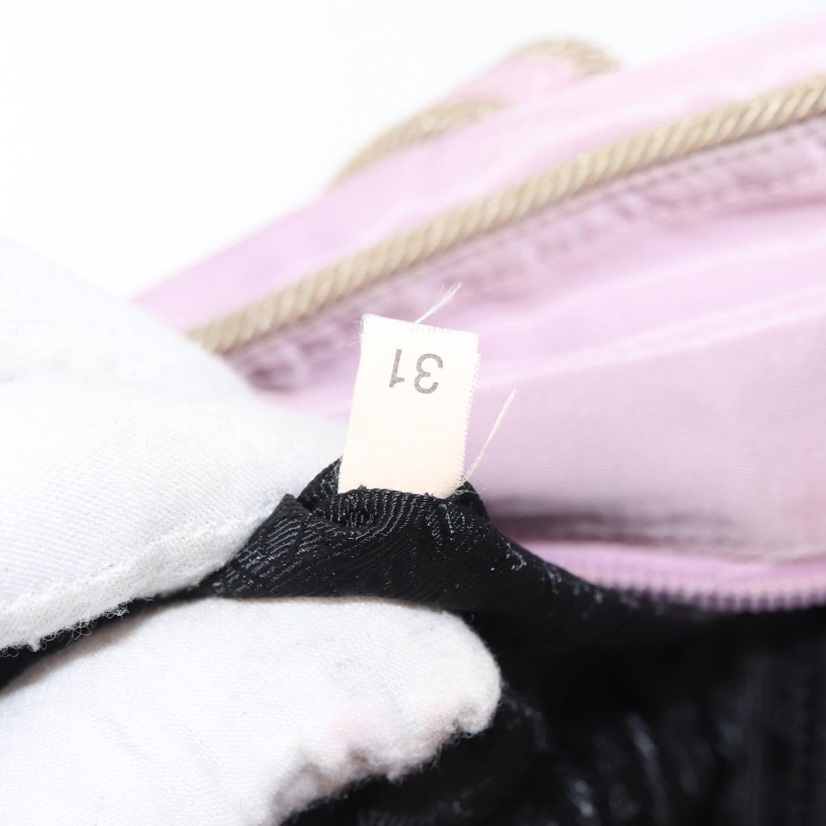 PRADA Hand Bag Nylon Pink Silver Auth 159153