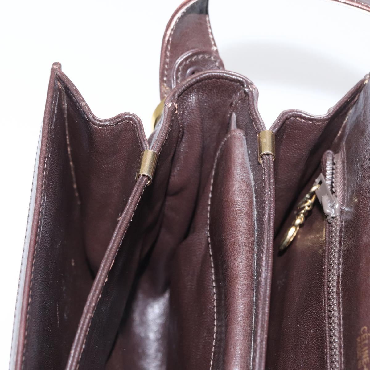 CELINE C Sulky Horse Carriage Shoulder Bag Canvas Beige Gold Auth 159163