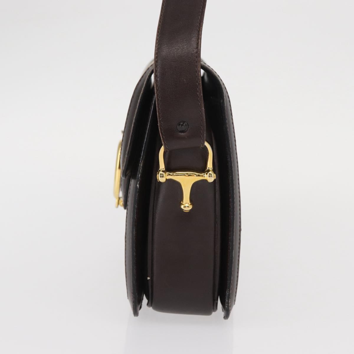 CELINE C Sulky Horse Carriage Shoulder Bag Canvas Beige Gold Auth 159163