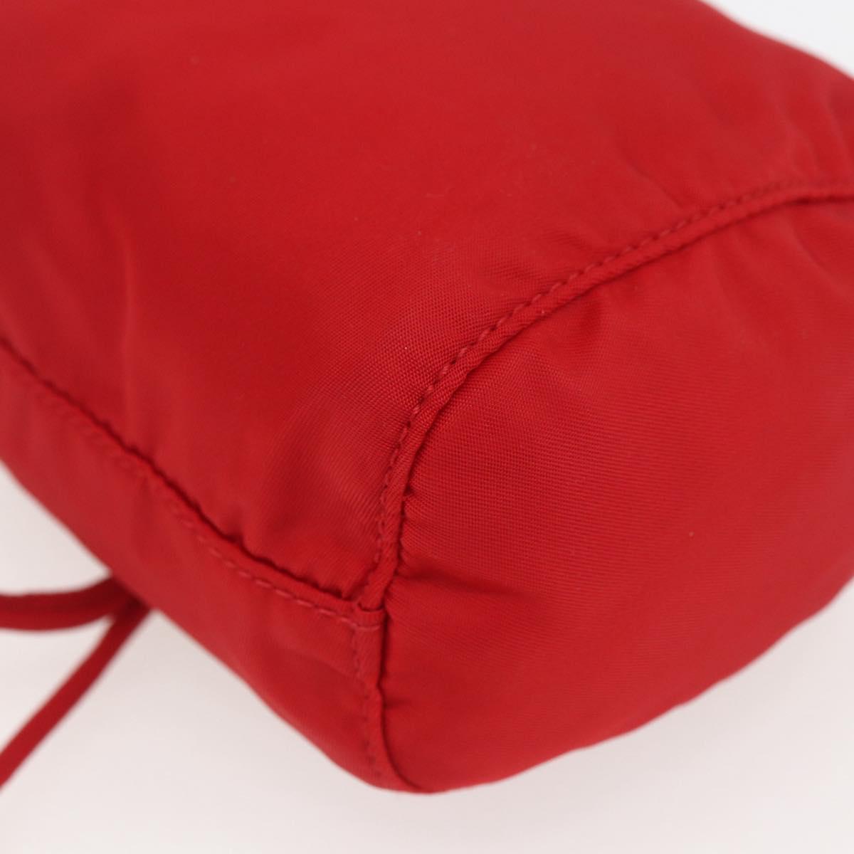 PRADA Pouch Nylon Red Silver Auth 159174