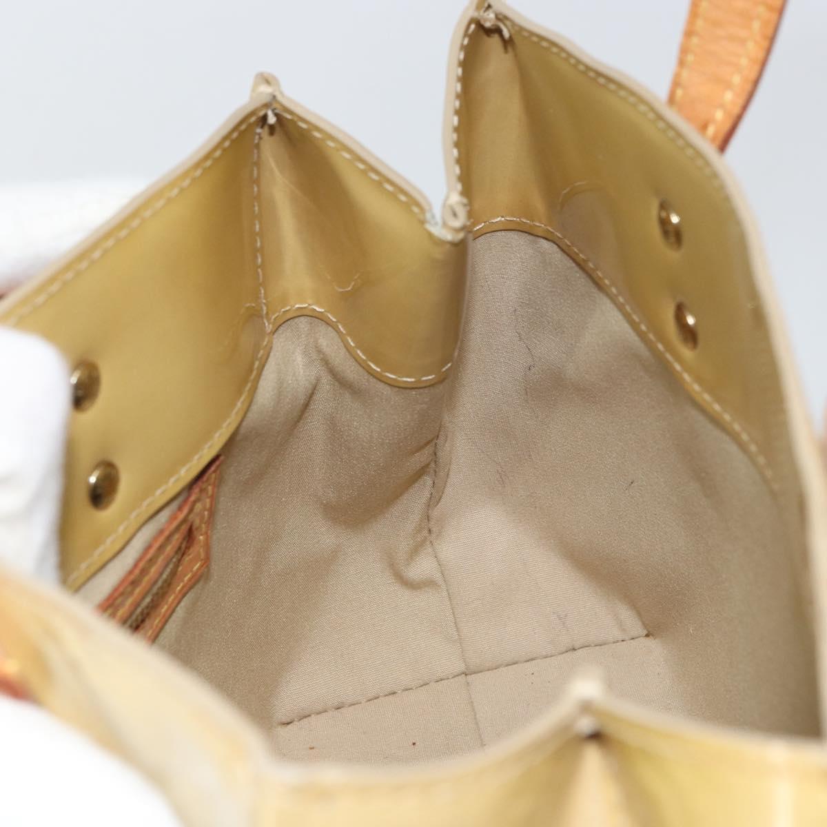 LOUIS VUITTON Monogram Vernis Reade PM Hand Bag Beige M91334 LV Auth 159221