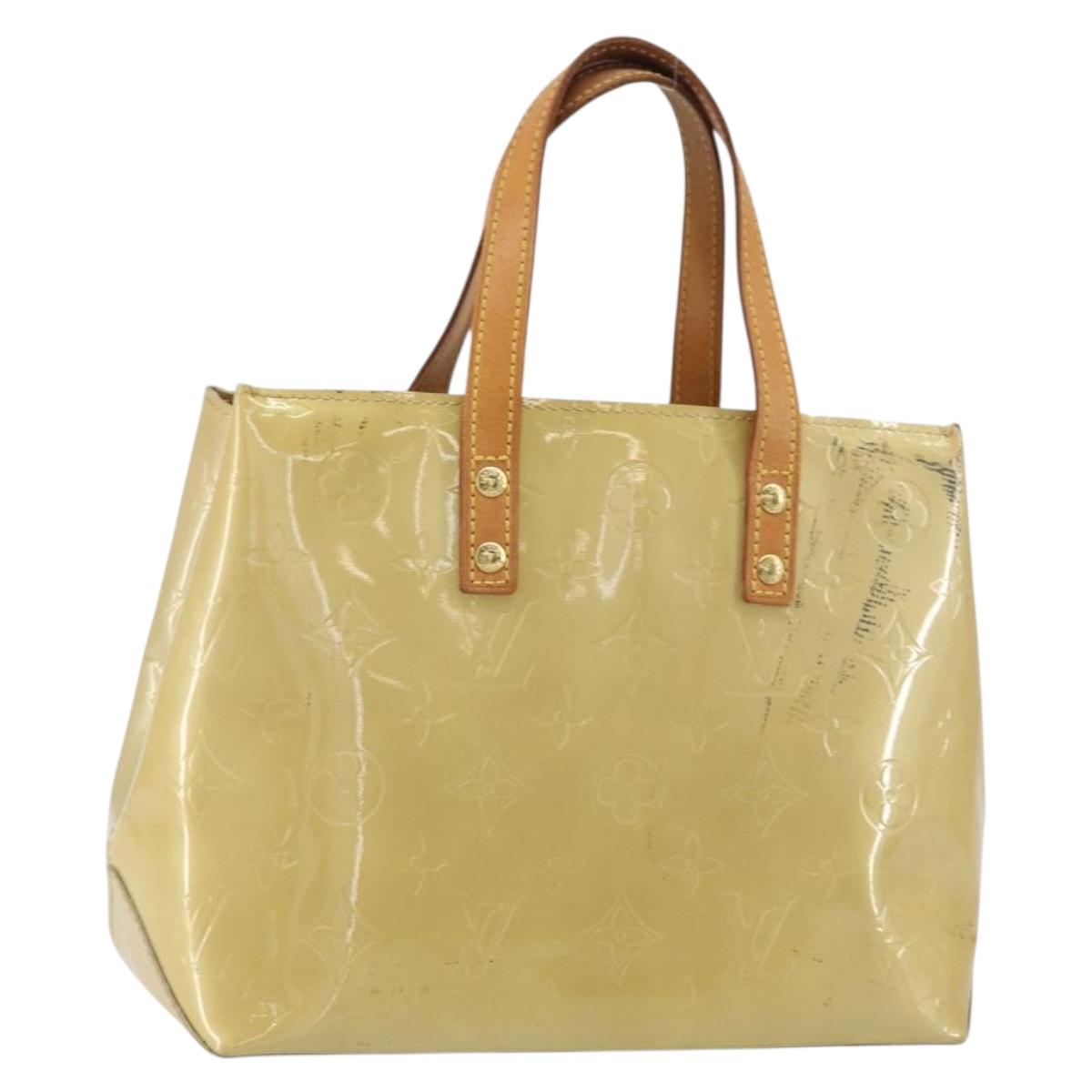 LOUIS VUITTON Monogram Vernis Reade PM Hand Bag Beige M91334 LV Auth 159221