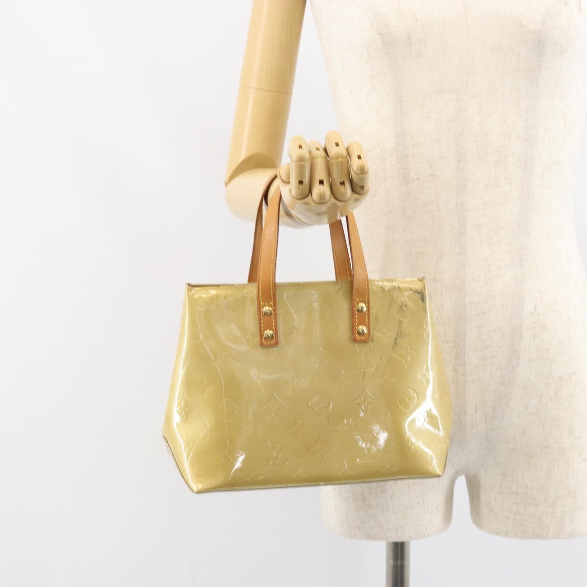 LOUIS VUITTON Monogram Vernis Reade PM Hand Bag Beige M91334 LV Auth 159221