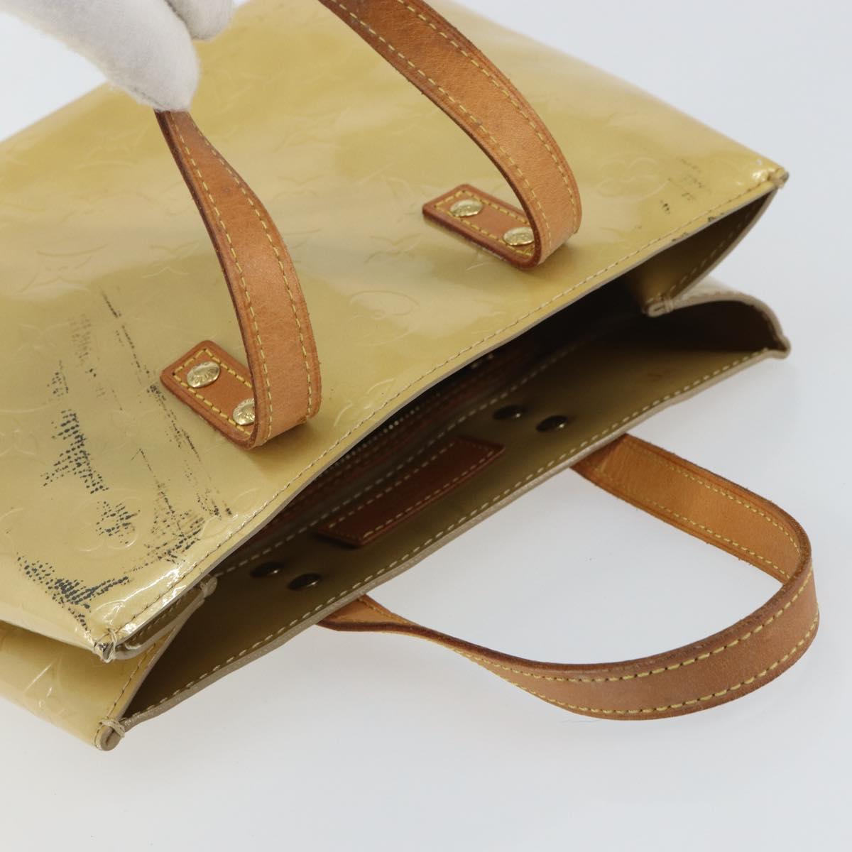 LOUIS VUITTON Monogram Vernis Reade PM Hand Bag Beige M91334 LV Auth 159221
