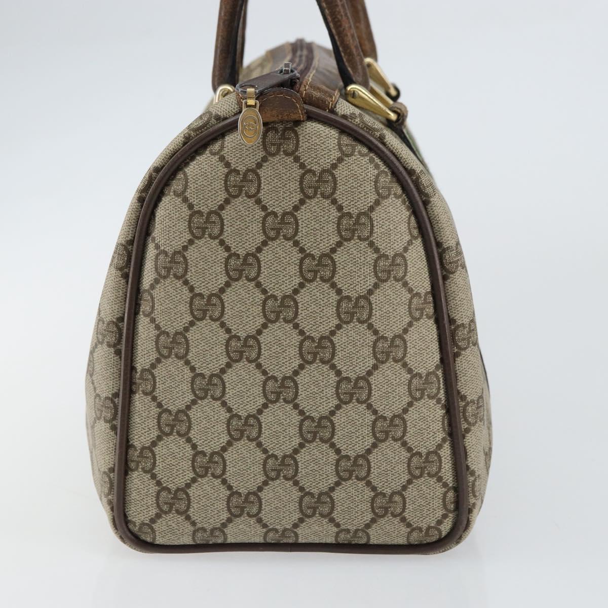 GUCCI GG Supreme Web Sherry Line Boston Bag PVC Beige 69 012 3842 Auth 159227