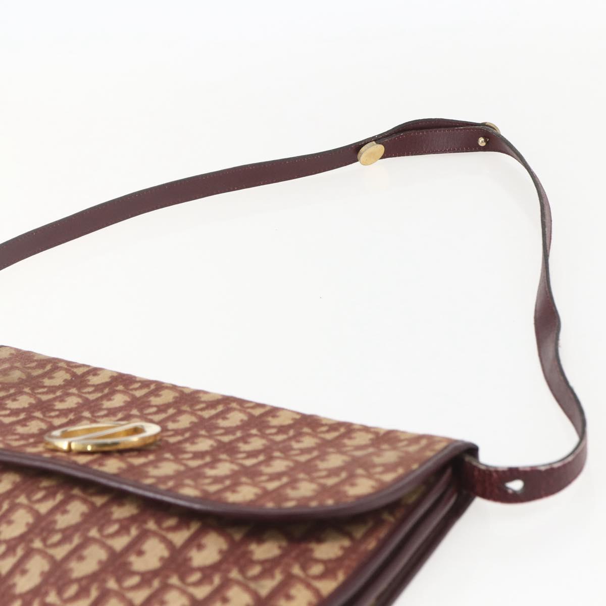 Christian Dior Trotter Canvas Shoulder Bag PVC Red Gold Auth 159229