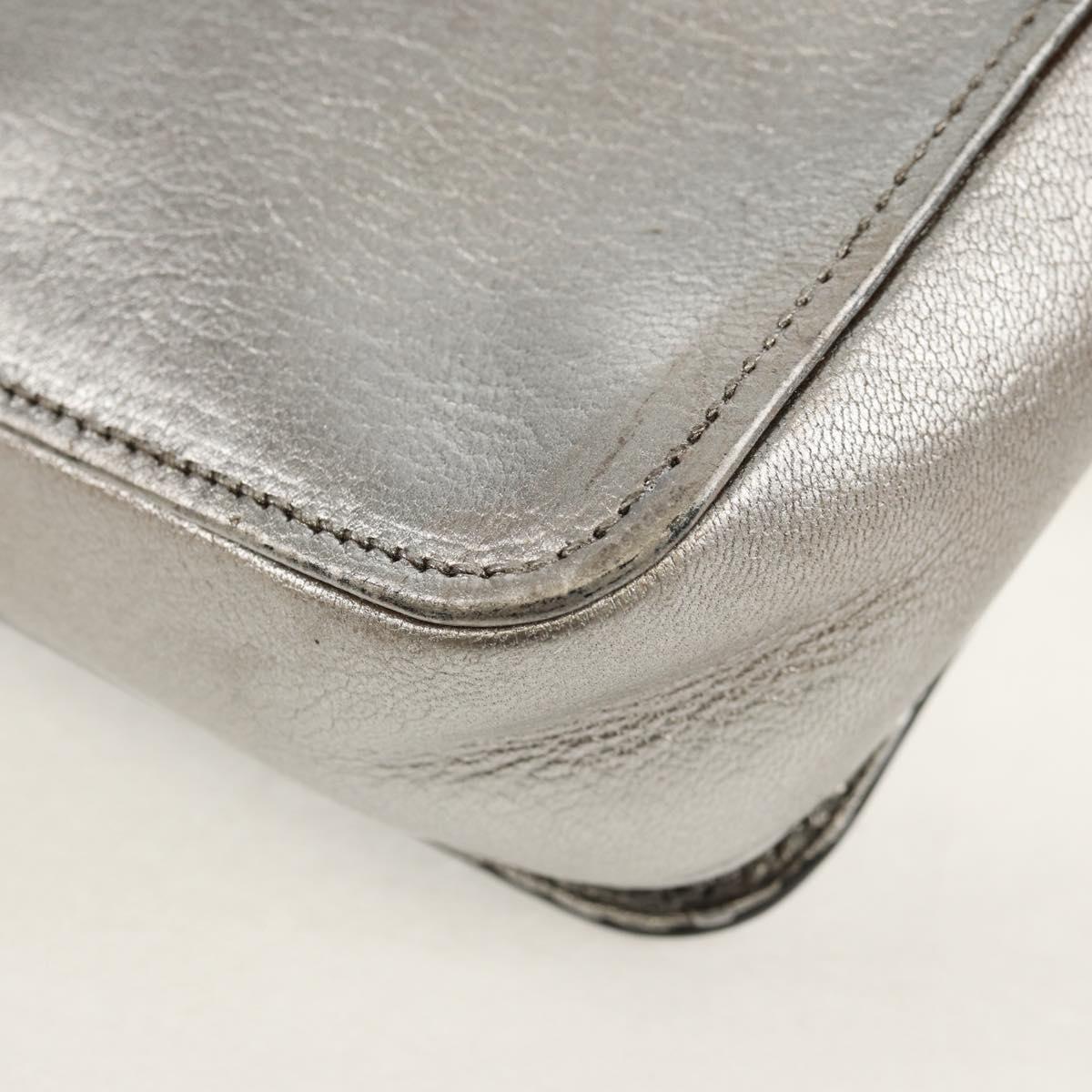 Miu Miu Chain Shoulder Bag Leather Gold Silver Auth 159240V
