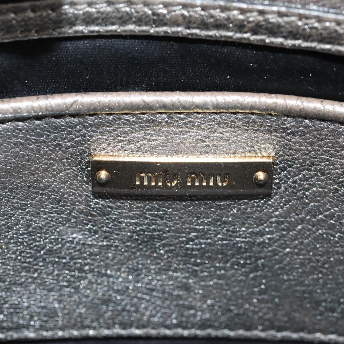Miu Miu Chain Shoulder Bag Leather Gold Silver Auth 159240V