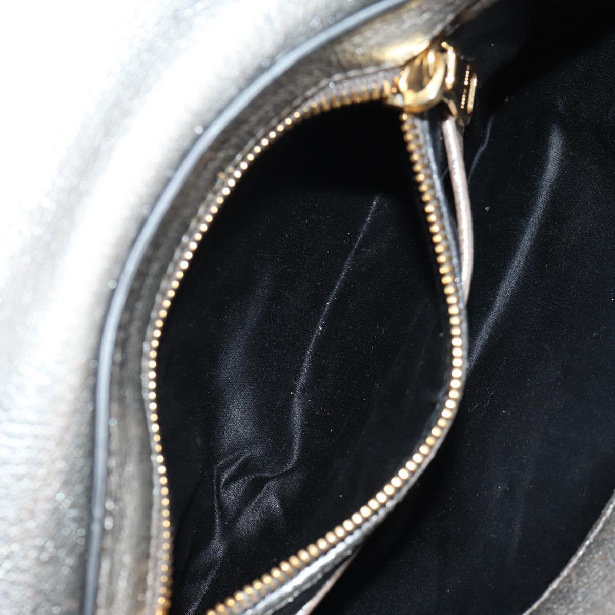 Miu Miu Chain Shoulder Bag Leather Gold Silver Auth 159240V