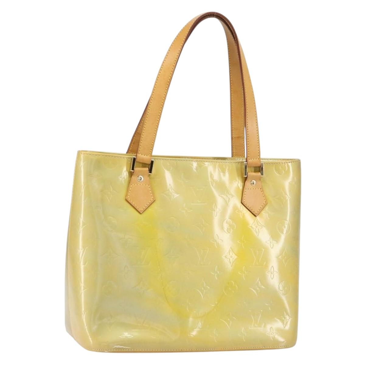 LOUIS VUITTON Monogram Vernis Houston Hand Bag Gris M91053 LV Auth 159249