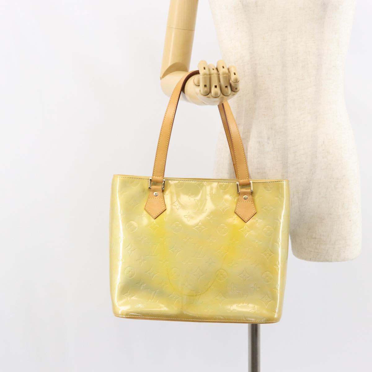 LOUIS VUITTON Monogram Vernis Houston Hand Bag Gris M91053 LV Auth 159249