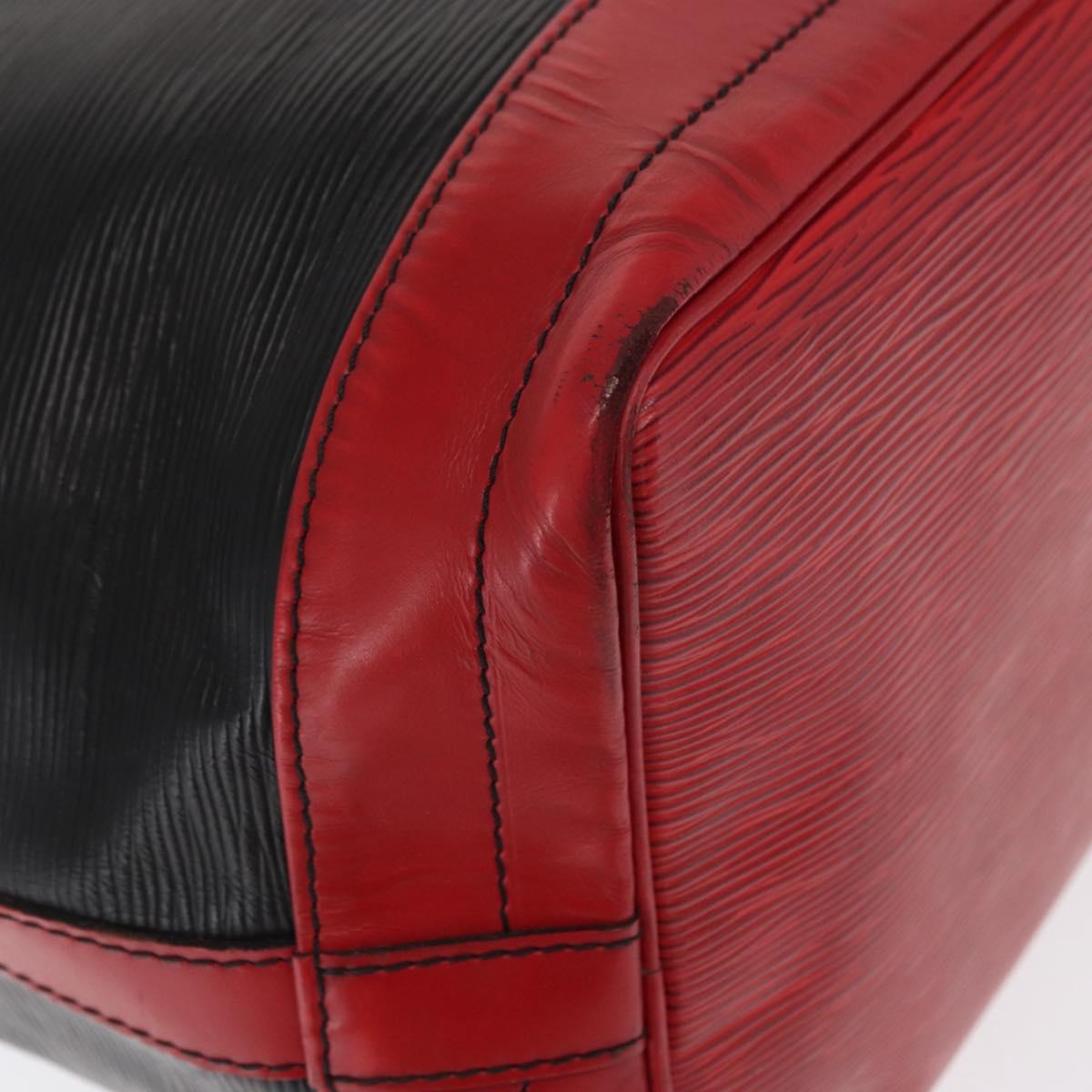 LOUIS VUITTON Epi Noe Shoulder Bag Bicolor Black Red M44017 LV Auth 159254