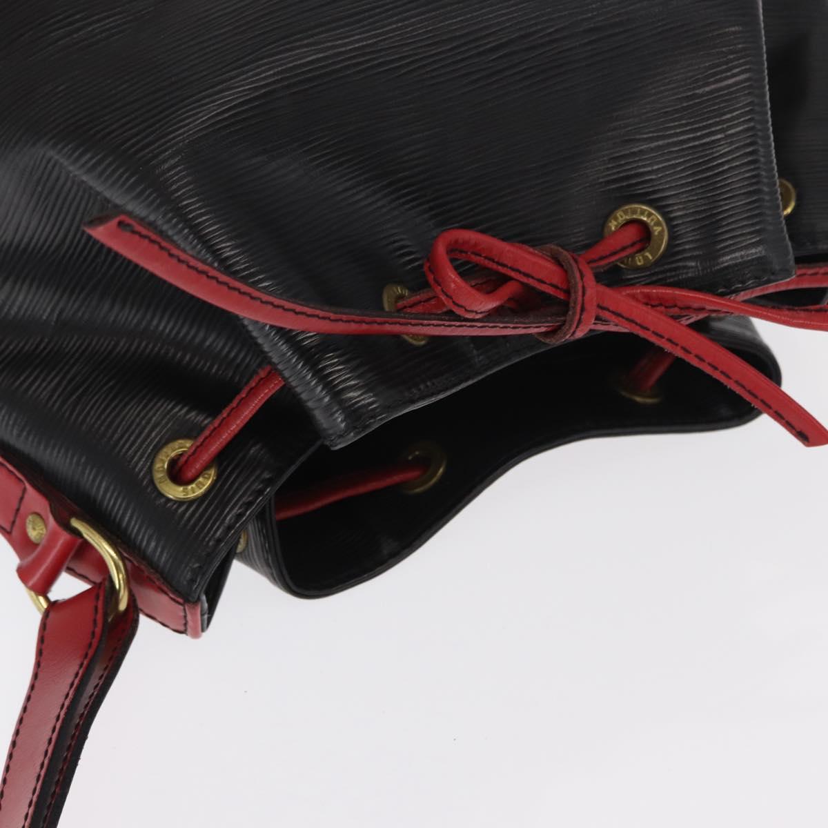 LOUIS VUITTON Epi Noe Shoulder Bag Bicolor Black Red M44017 LV Auth 159254