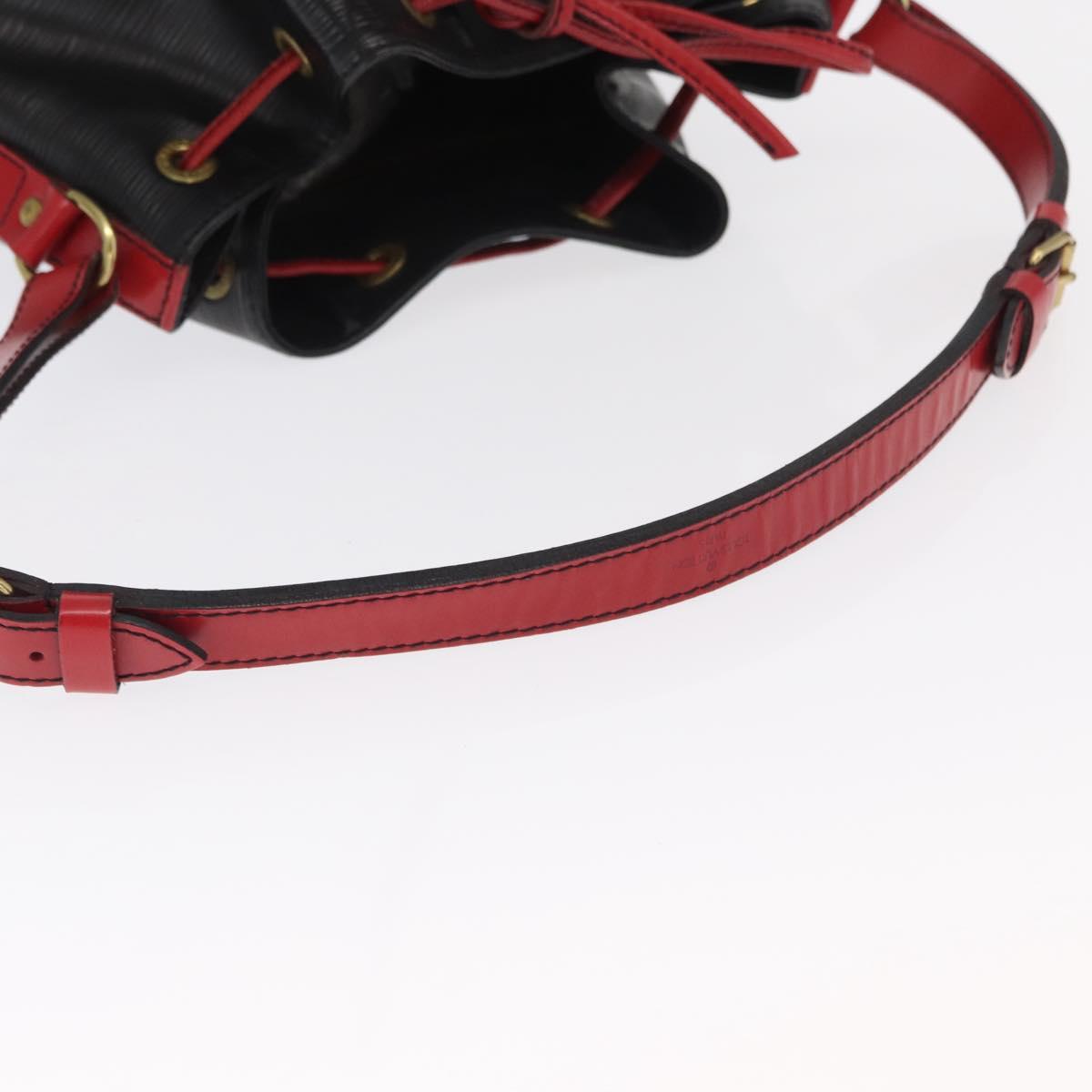 LOUIS VUITTON Epi Noe Shoulder Bag Bicolor Black Red M44017 LV Auth 159254