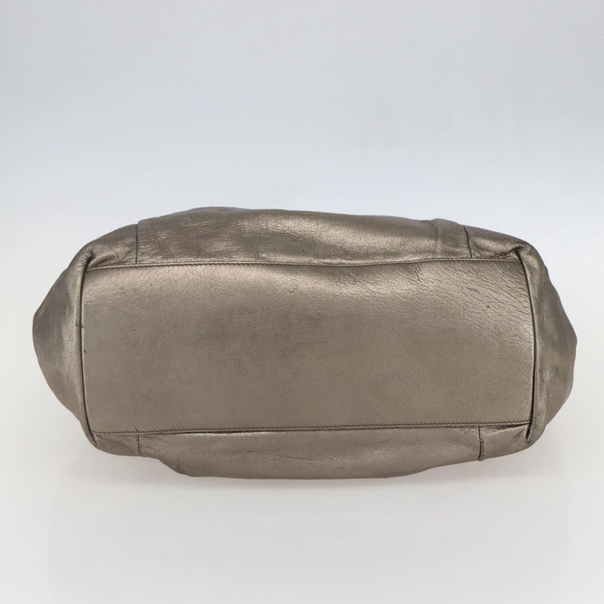 Salvatore Ferragamo Vala Hand Bag Leather Gold Tone Auth 159256
