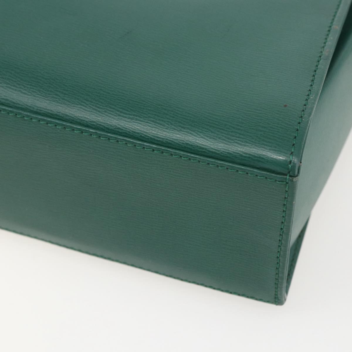 Christian Dior Shoulder Bag Leather Green Gold Auth 159257A