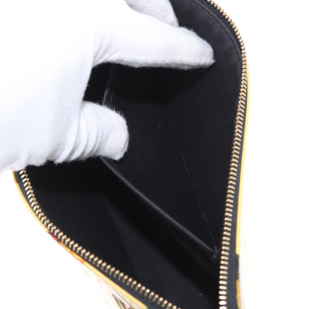 LOUIS VUITTON Vernis sticker Pochette Accessoires Pouch White M90928 Auth 159272