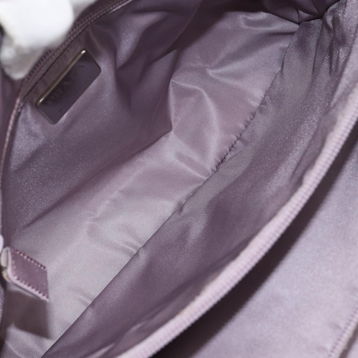 PRADA Hand Bag Nylon Lavende Silver Auth 159273