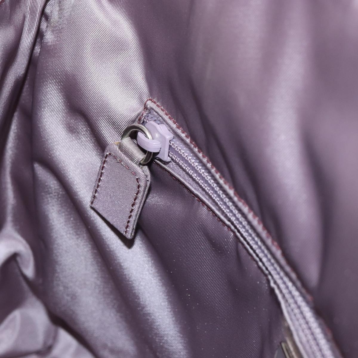 PRADA Hand Bag Nylon Lavende Silver Auth 159273