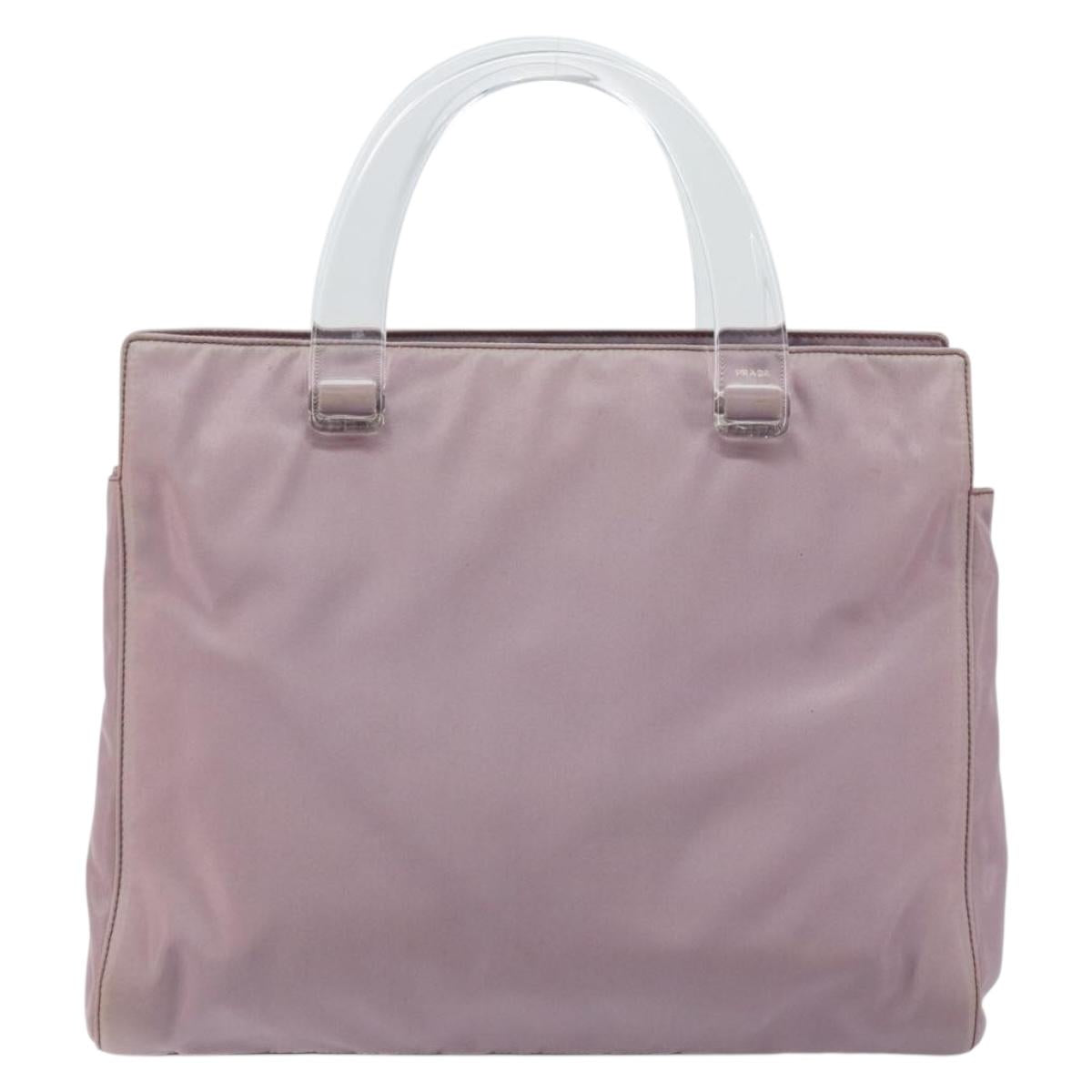 PRADA Hand Bag Nylon Lavende Silver Auth 159273