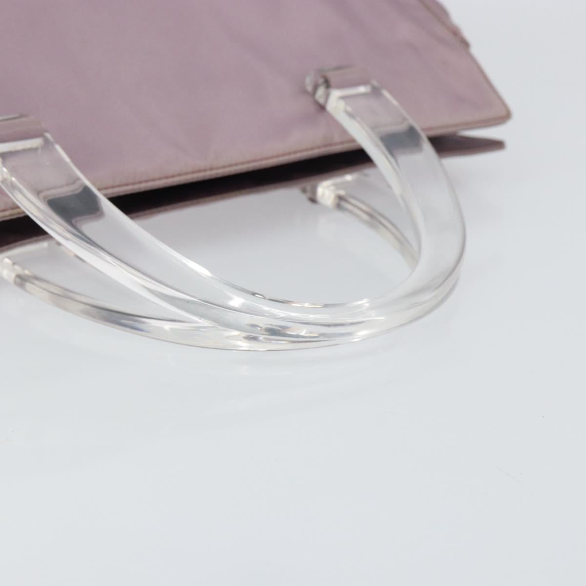 PRADA Hand Bag Nylon Lavende Silver Auth 159273