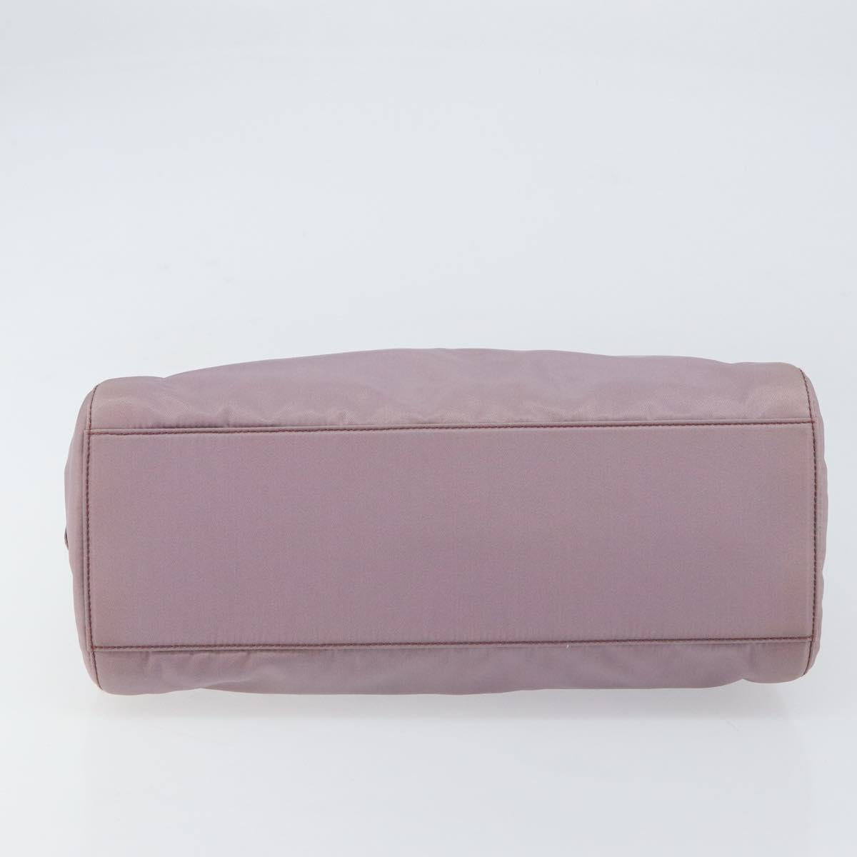 PRADA Hand Bag Nylon Lavende Silver Auth 159273